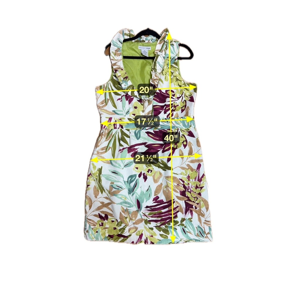 Madison Leigh Coastal Chic Linen Blend Ruffled Dress Size 16 Resortcore Vacation - Picture 4 of 4